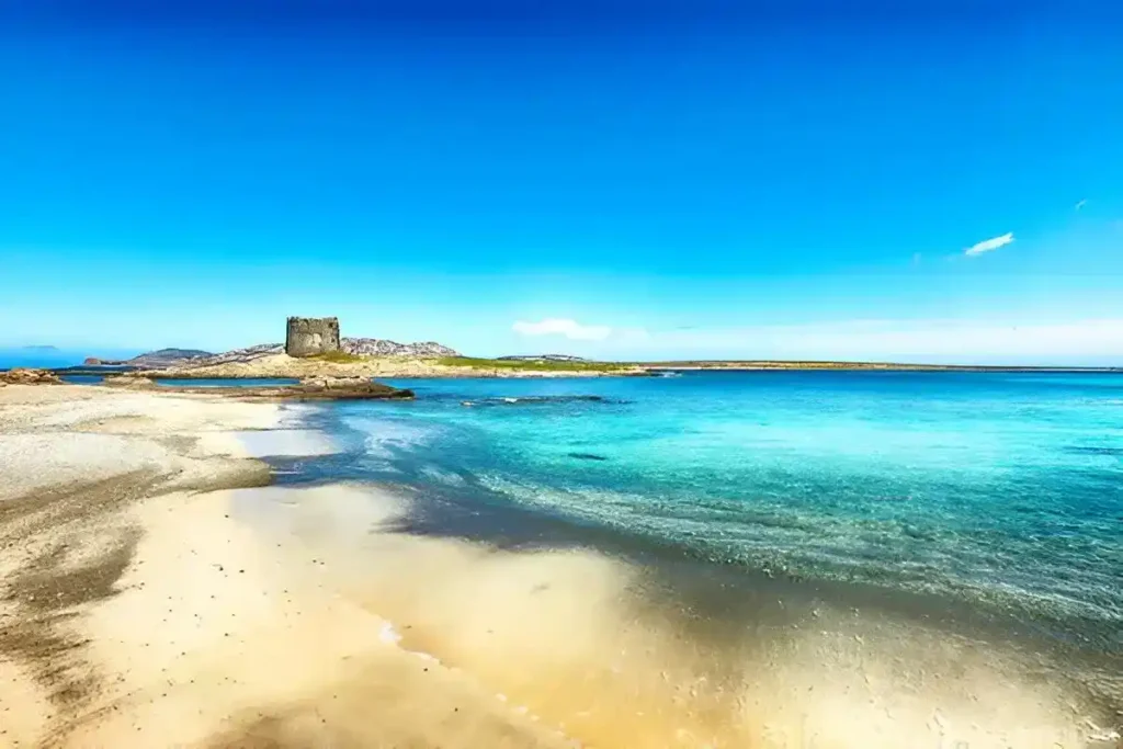 Beautiful view of La Pelosa Beach which is one of the Best Beaches in Sardinia