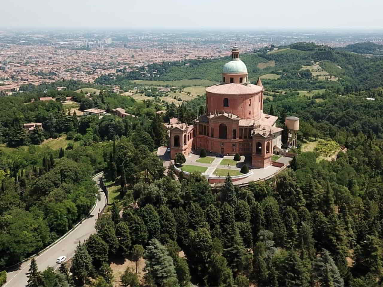 View of Basillica San Luca Bologna Italy 