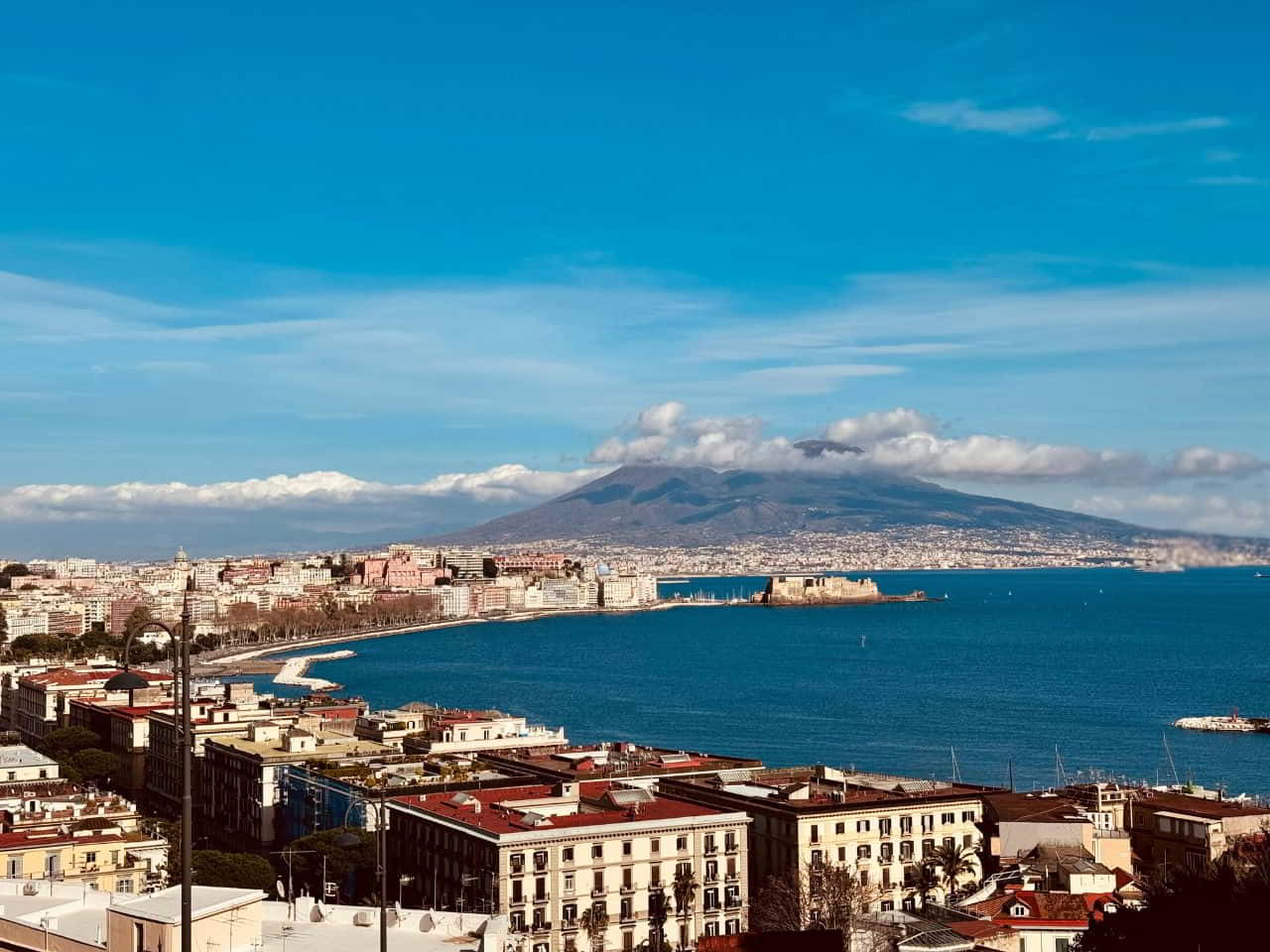 Stunning view of Gulf of Naples Italy
