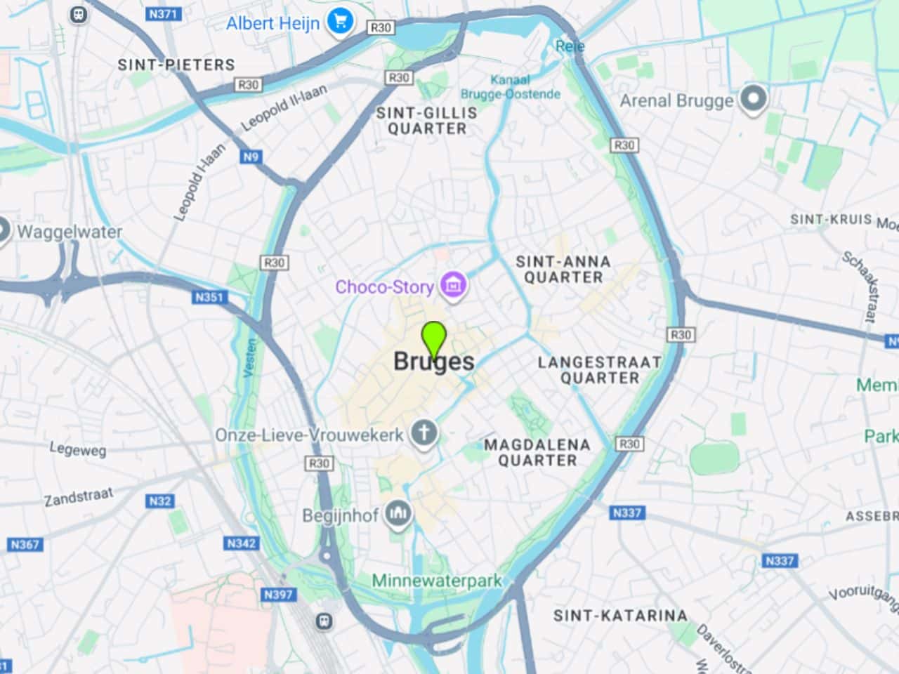 Bruges on Map