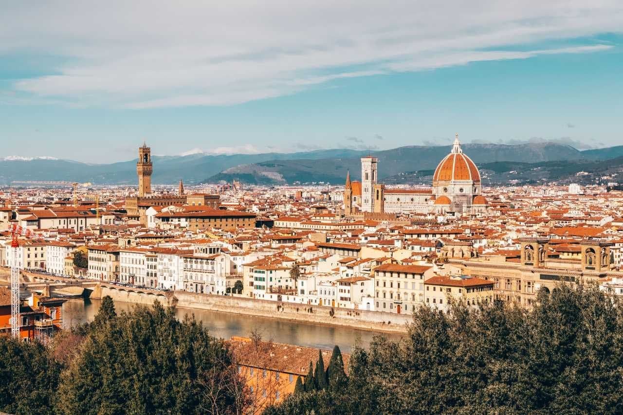 Aerial view of Florence the most romantic place in Italy