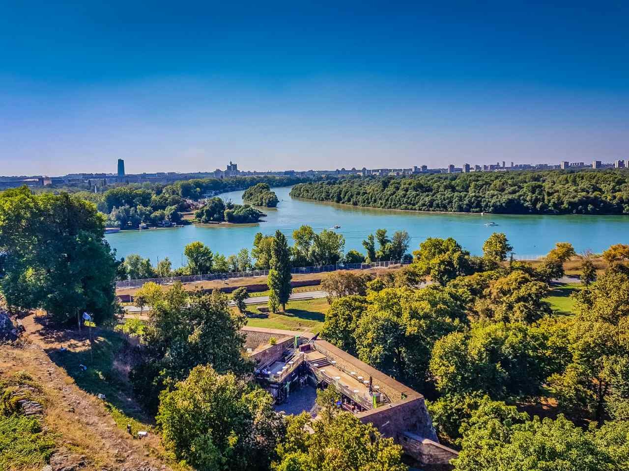 Belgrade fortress and Sava River confluence, Serbia