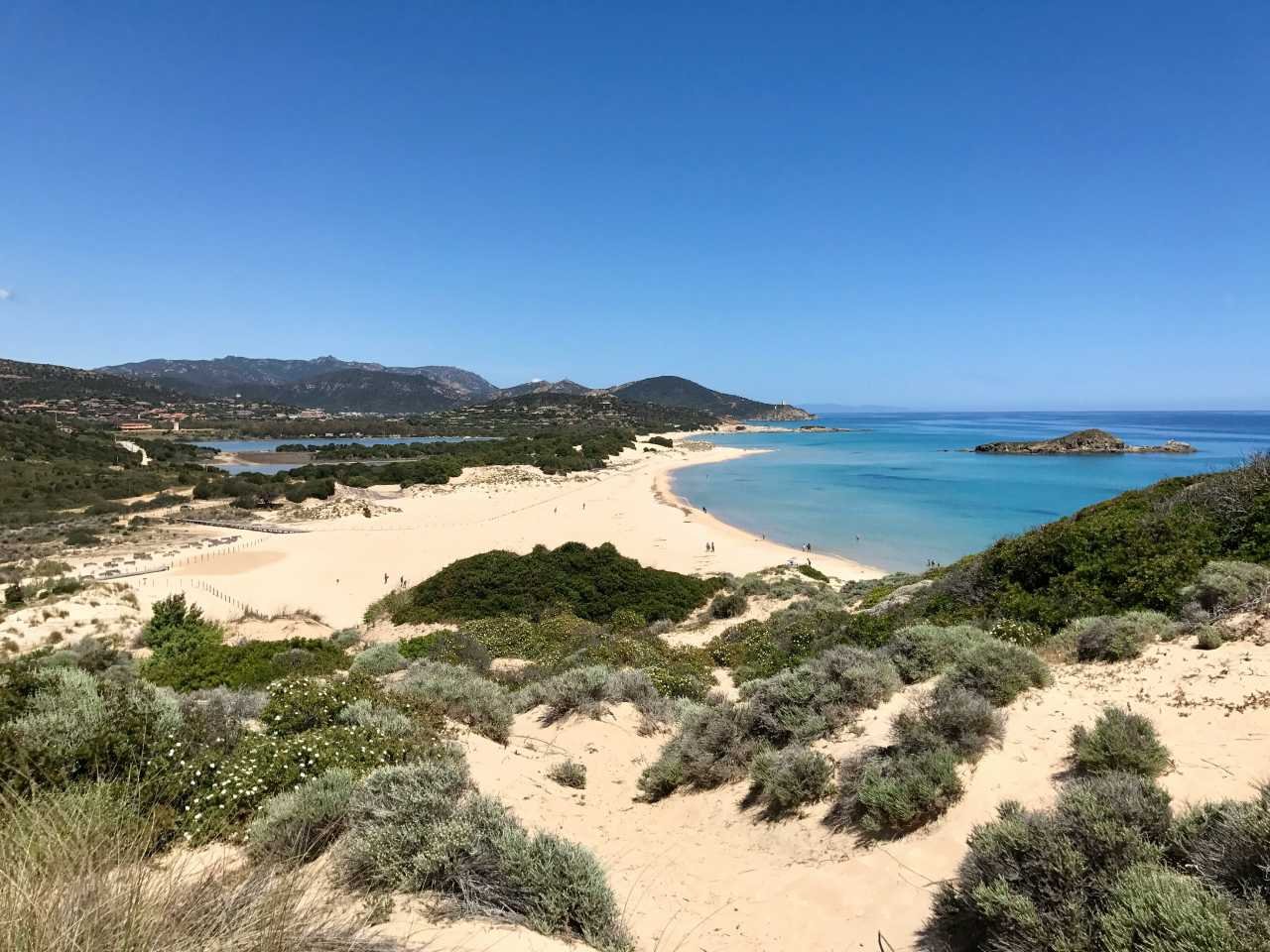 beautiful view of Chia Laguna Beach of Sardinia