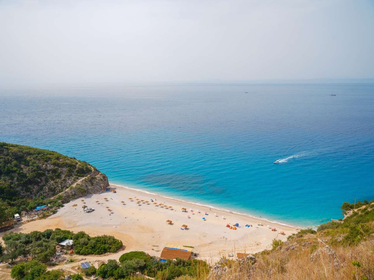 Gjipe Beach along Riviera Coastline, Albania