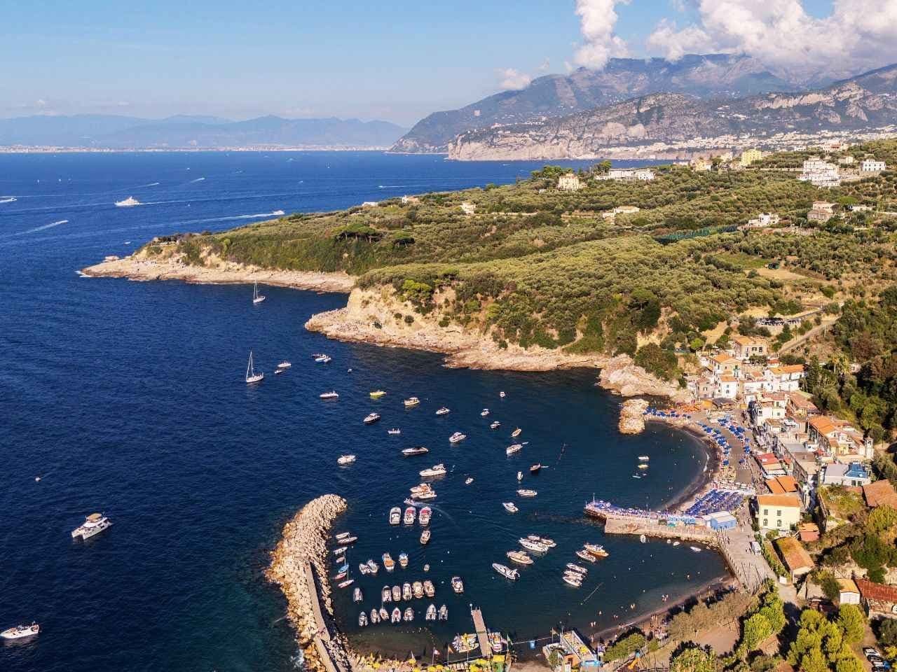 Stunning aerial view of Marina Grande Amalfi