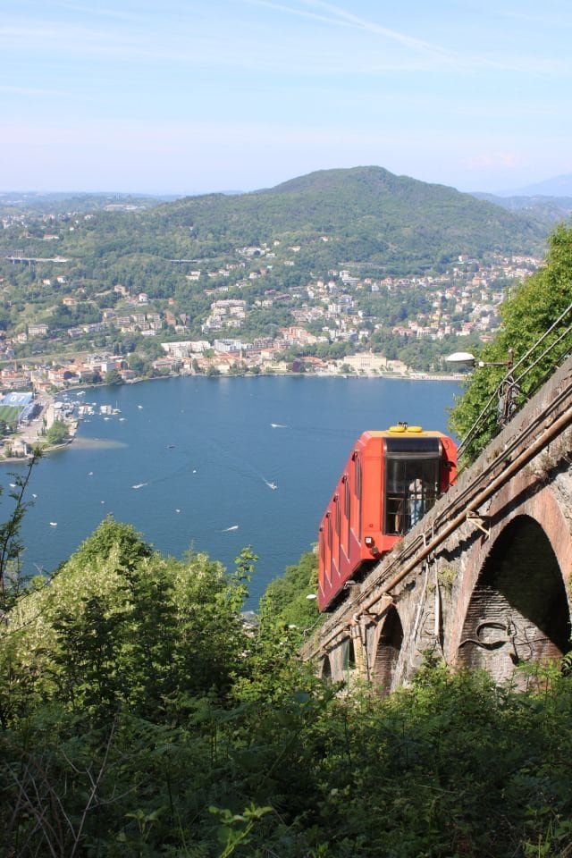 Breathtaking view of the como–brunate funicular