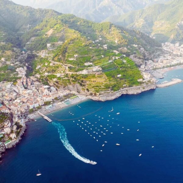 aerial view of the Amalfi Coast Italy