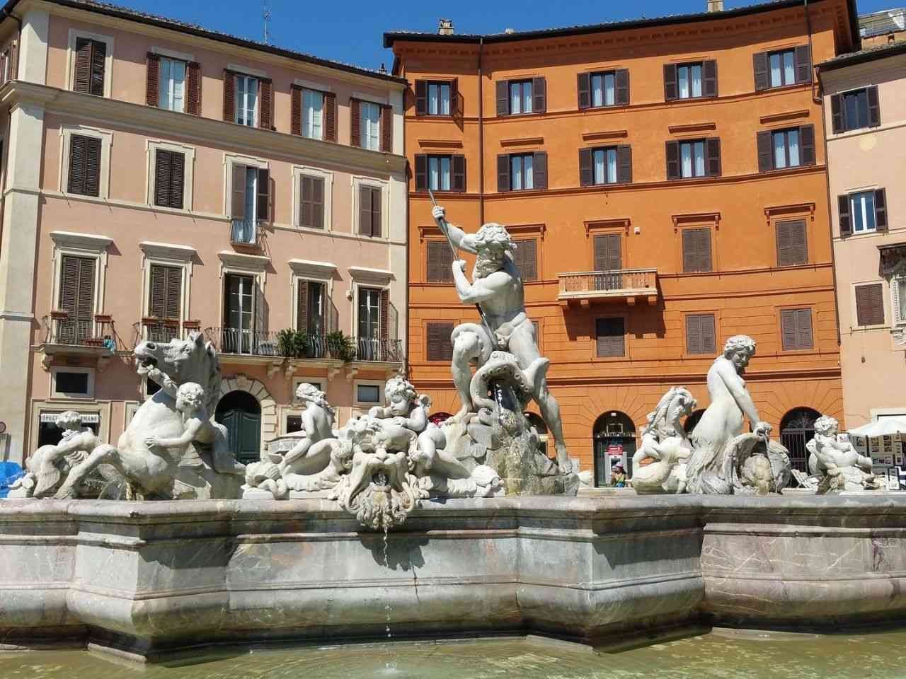 Fontana del Moro (Moor Fountain) at the Piazza Navona, Rome