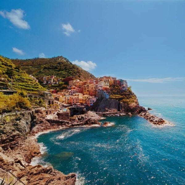 Pastel villages on the cliffs of the Cinque Terre coast