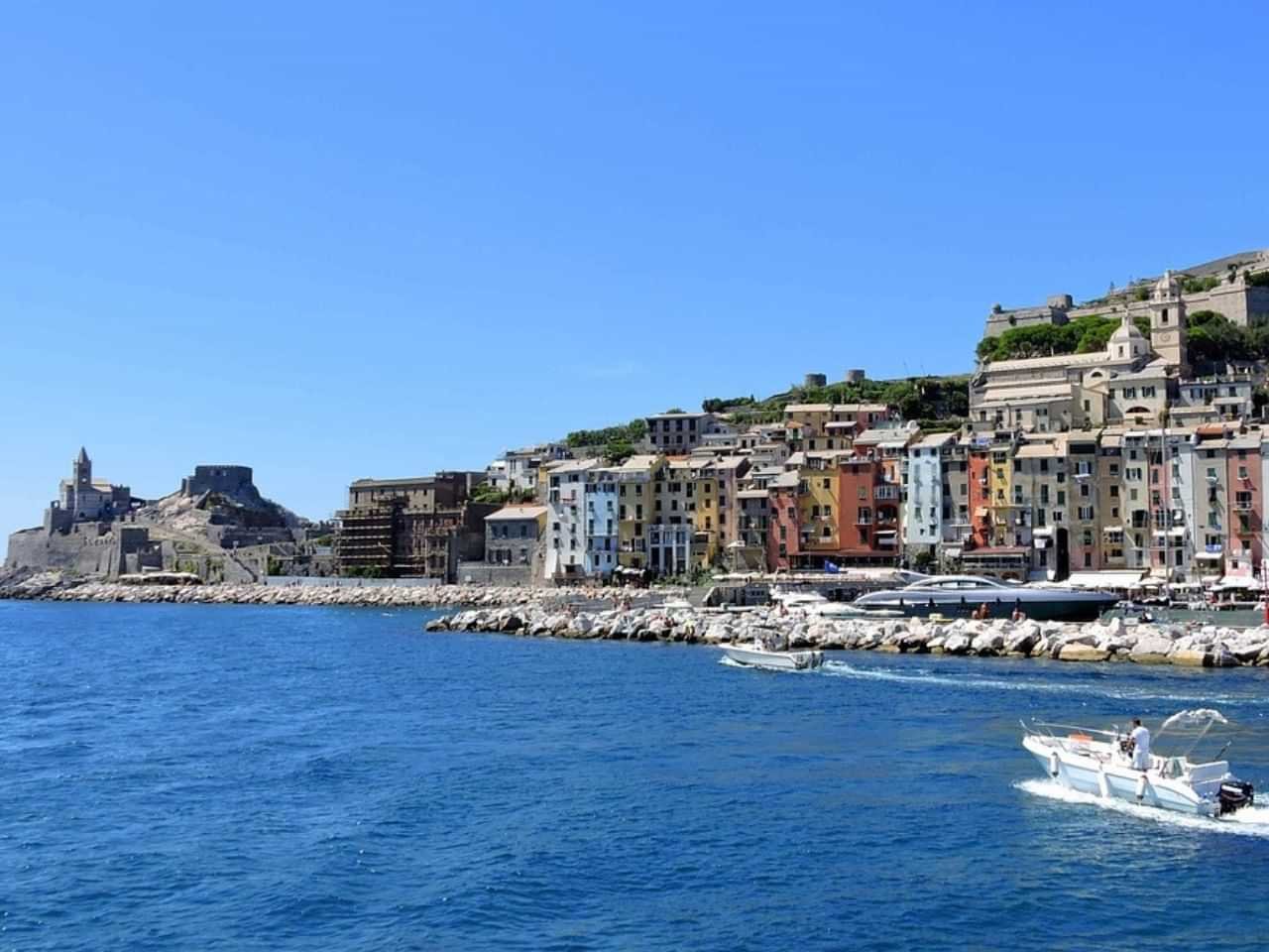 Harbor and clifftop church at Portovenere