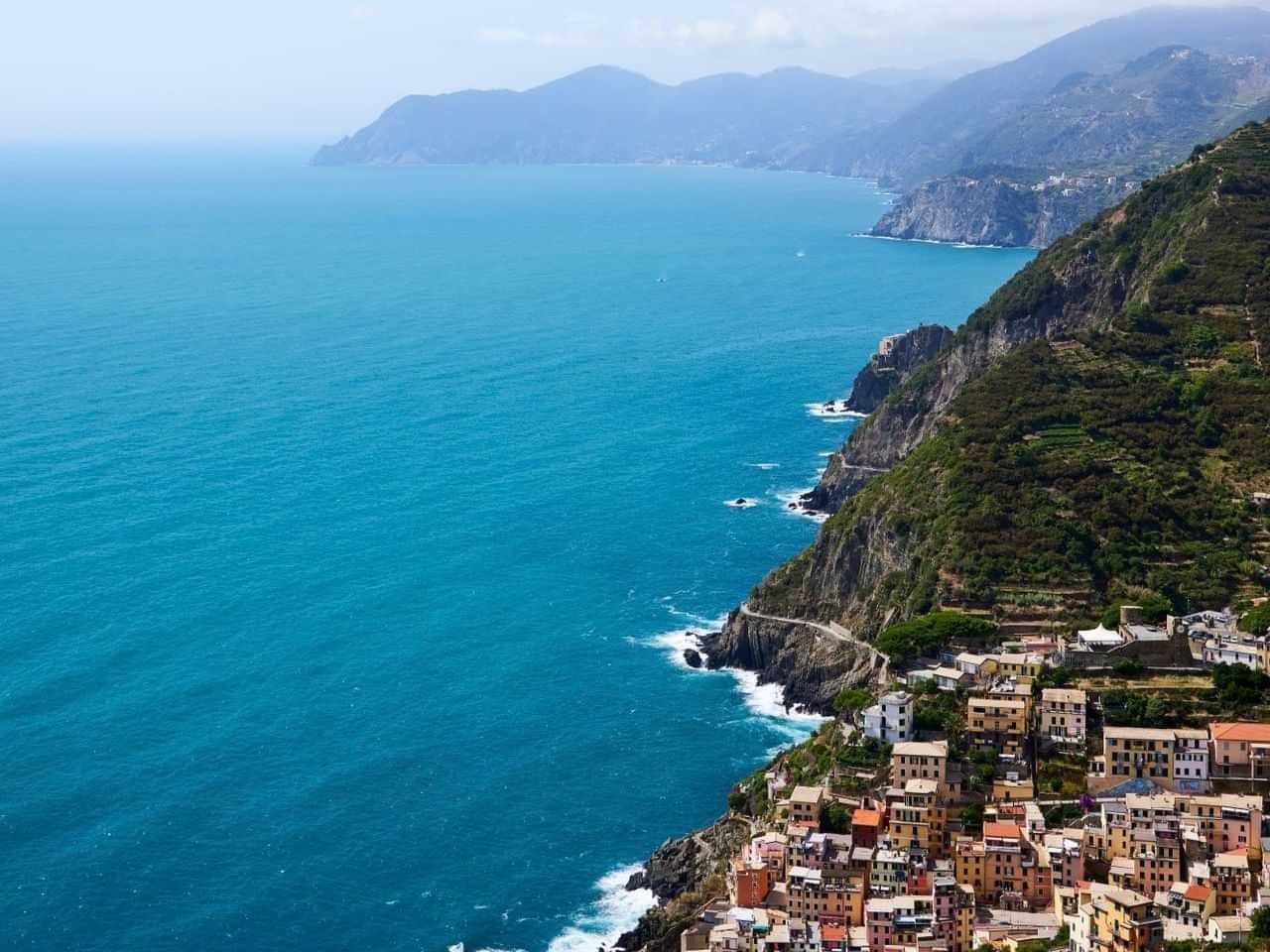 Riomaggiore Village along side Cinque Terre National Park Italy