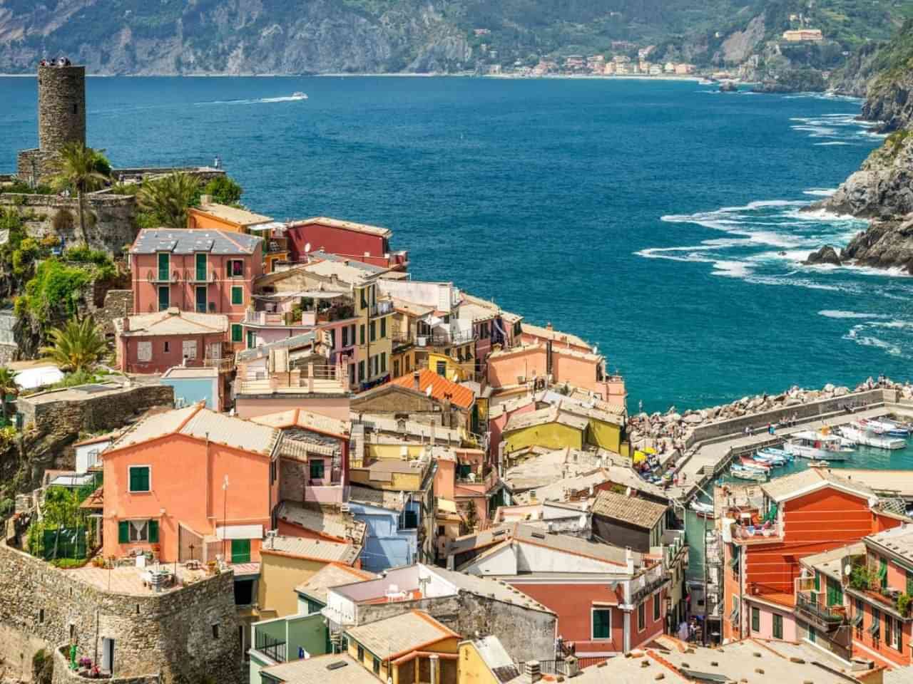 Vernazza harbor seen from the Doria Castle tower