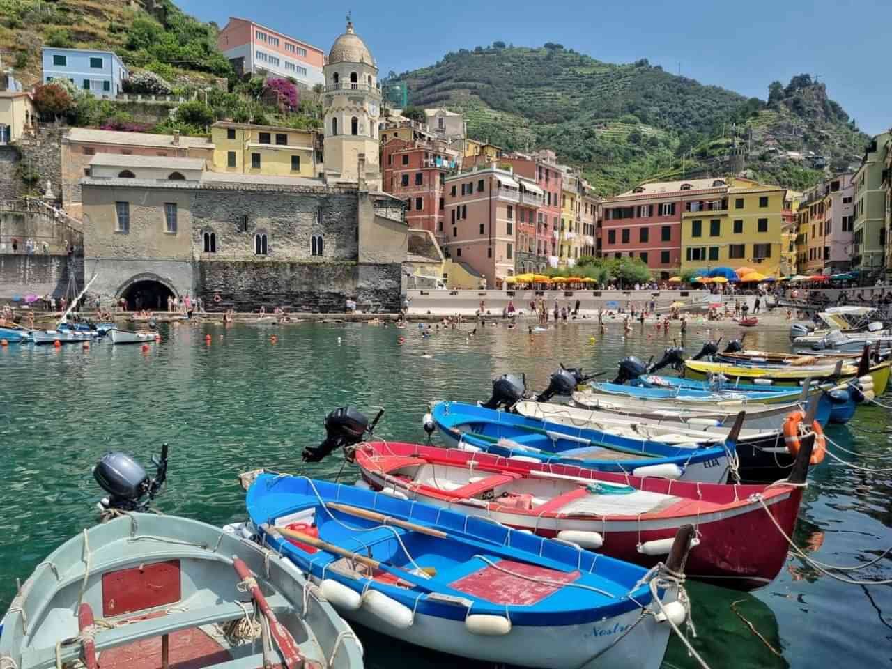 Charming Vernazza Harbor in Liguria, Italy